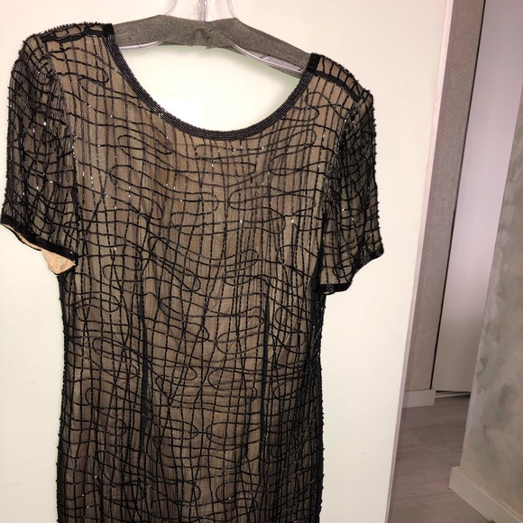 Vintage 90s Beaded Cocktail Dress Vintage - Picture 1 of 6